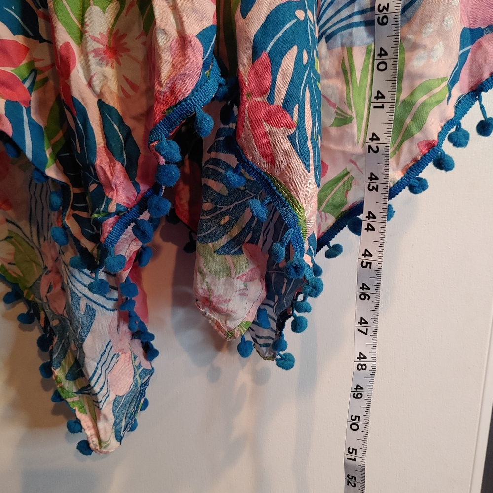 Goa Beachwear By Japan Multicolor Floral Cover Up With Spaghetti Straps Size L - Picture 11 of 12